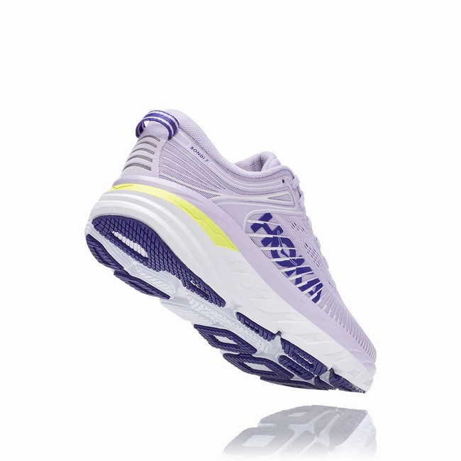 Hoka One One Wides Shoes Factory India BONDI 7 Womens Purple Blue