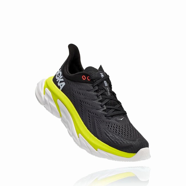 Hoka One One Vegan Shoes Clearance Sale CLIFTON EDGE Mens Black Green